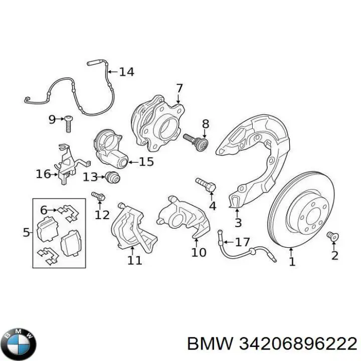 Tarcza hamulcowa tylna BMW 34206896222 cena, od 482,76 USD