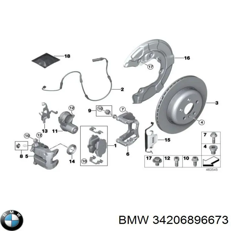 34206880080 BMW Tarcza hamulcowa tylna