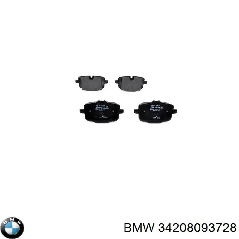 Do koszyka 34208093728 BMW Okładziny (klocki) do hamulców tarczowych tylne