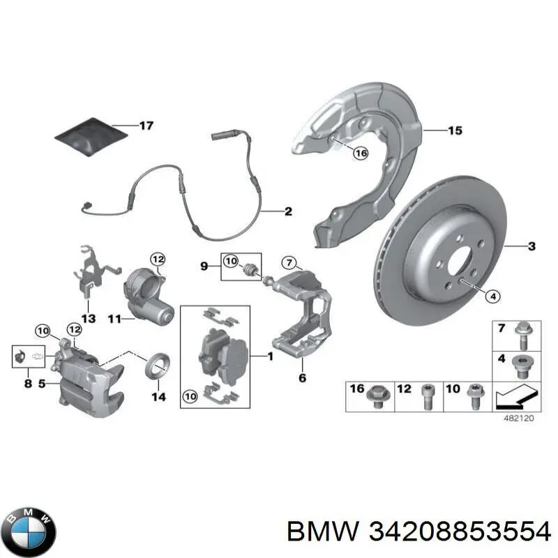 Tarcza hamulcowa tylna BMW 34208853554