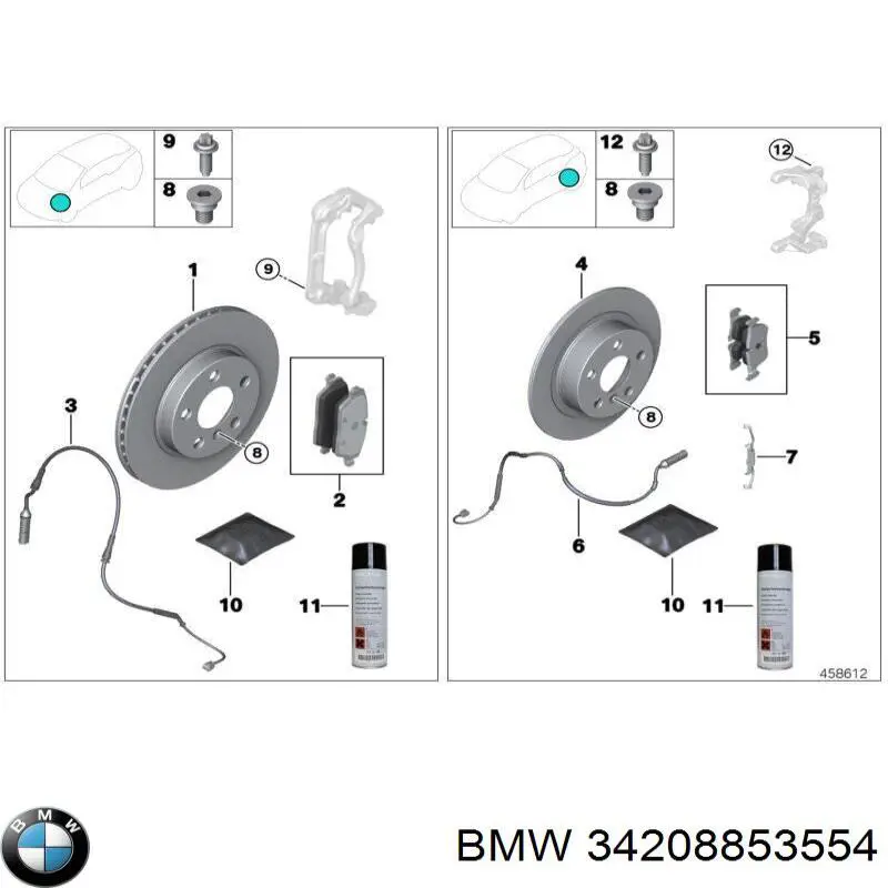 34208853554 BMW Tarcza hamulcowa tylna