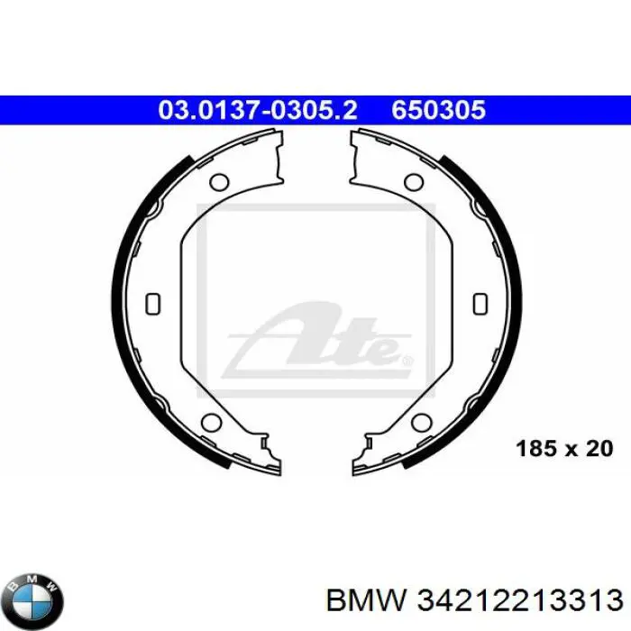 34212213313 BMW Klocki hamulca ręcznego