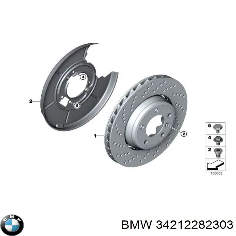 Do koszyka 34212282303 BMW Tarcza hamulcowa tylna