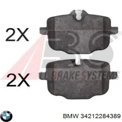 Okładziny (klocki) do hamulców tarczowych tylne 34212284389 BMW