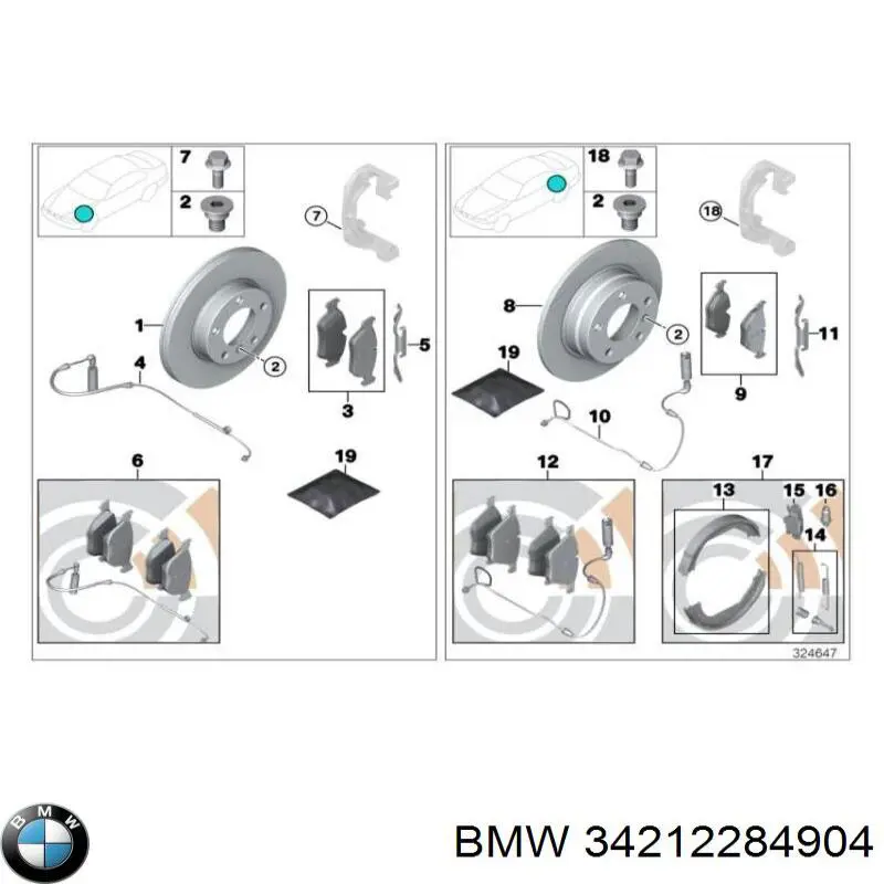 Do koszyka 34212284904 BMW Tarcza hamulcowa przednia