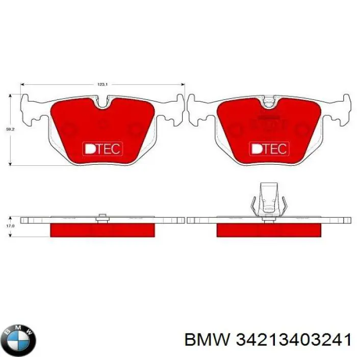 Okładziny (klocki) do hamulców tarczowych tylne BMW 34213403241 cena, od 24,80 USD