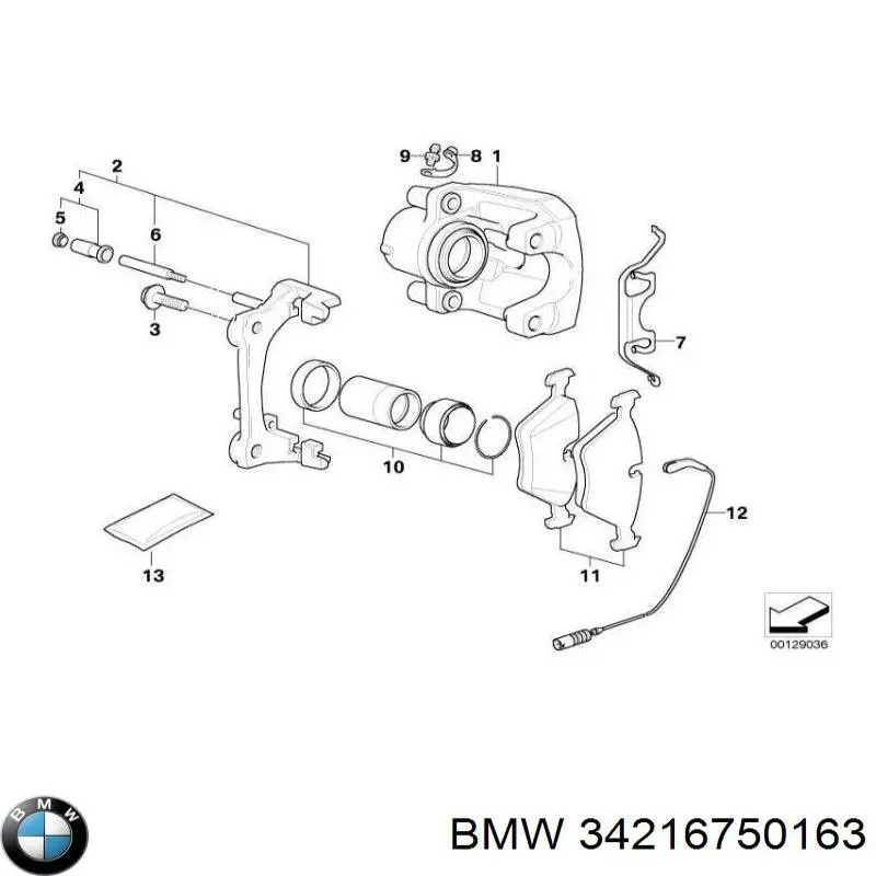 34216750163 BMW Zestaw naprawczy zacisku hamulcowego tylnego