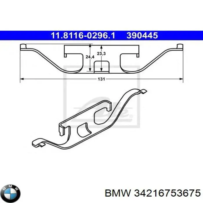 Zestaw sprężyn do mocowania tylnych klocków tarczowych BMW 34216753675 cena, od 7,83 USD
