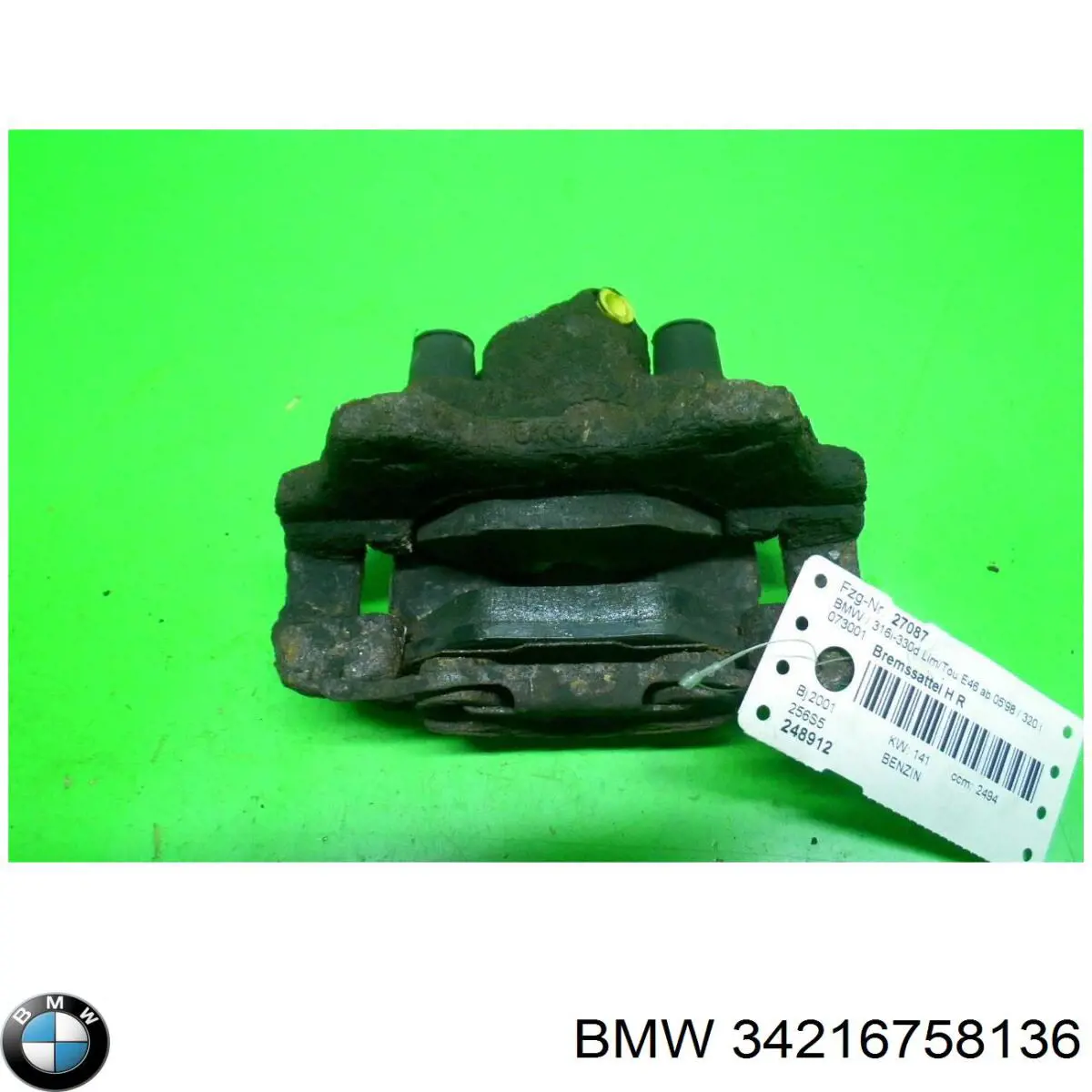 Zacisk hamulcowy tylny prawy BMW 34216758136 cena, od 50,56 USD