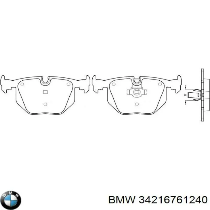Do koszyka 34216761240 BMW Okładziny (klocki) do hamulców tarczowych tylne