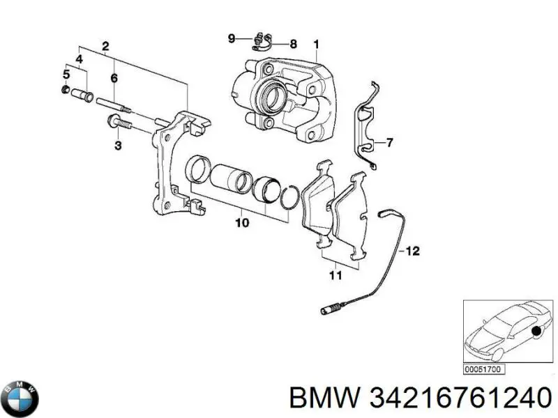 Okładziny (klocki) do hamulców tarczowych tylne BMW 34216761240 cena, od 24,80 USD