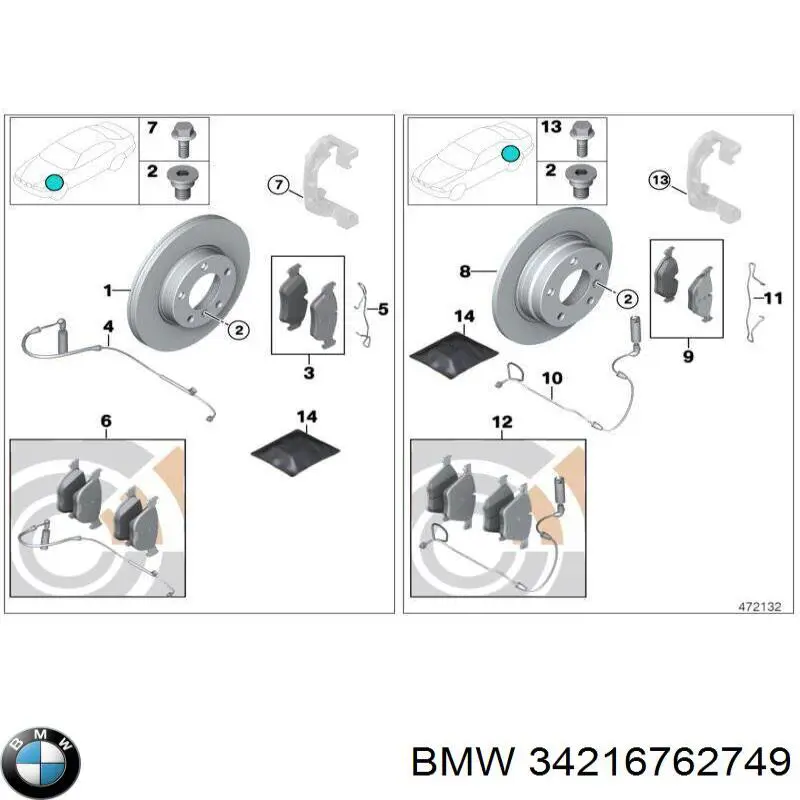 Do koszyka 34216762749 BMW Sprężyna mocująca zacisku