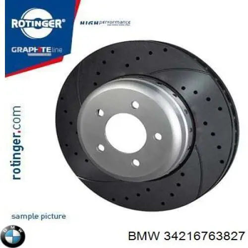 Tarcza hamulcowa tylna 34216763827 BMW