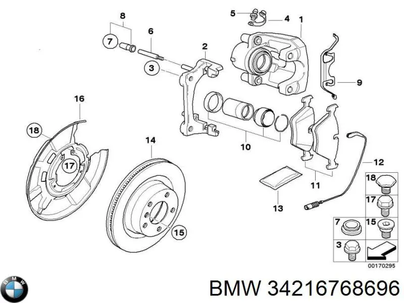 34216768696 BMW Jarzmo zacisku hamulcowego przedniego