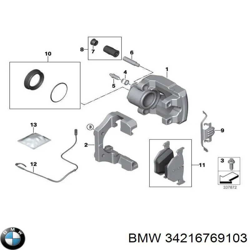 34216769103 BMW Zestaw naprawczy zacisku hamulcowego tylnego