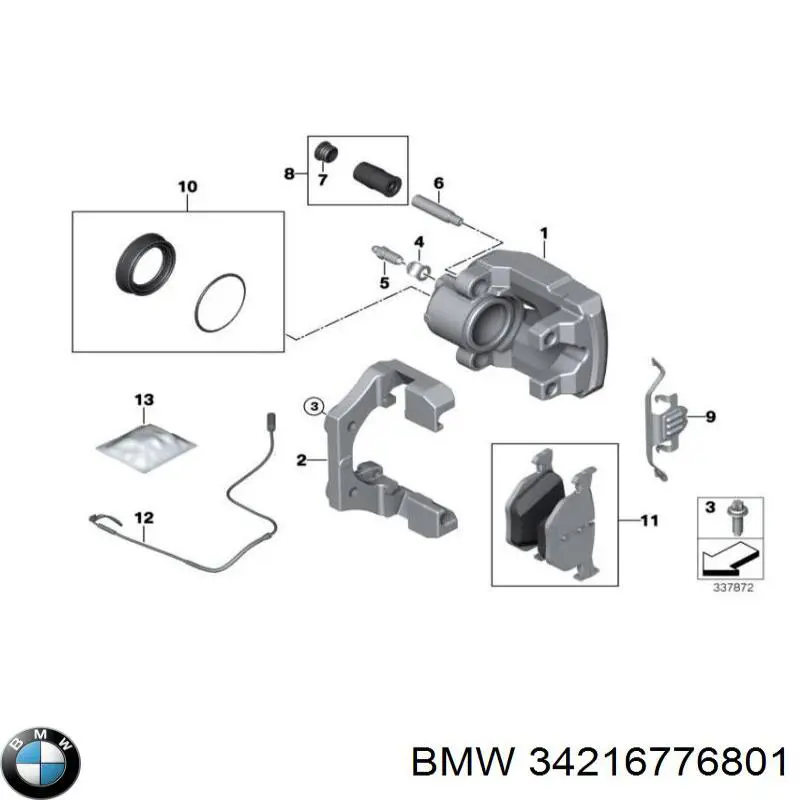 34216776801 BMW Jarzmo zacisku hamulcowego tylnego
