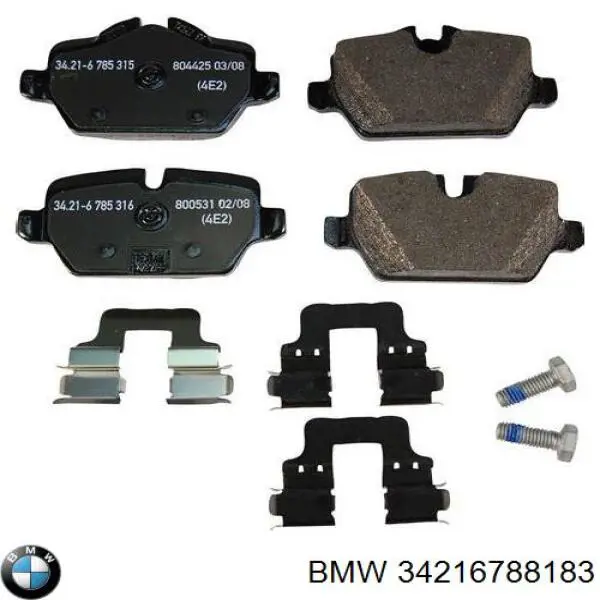 34216788183 BMW Okładziny (klocki) do hamulców tarczowych tylne