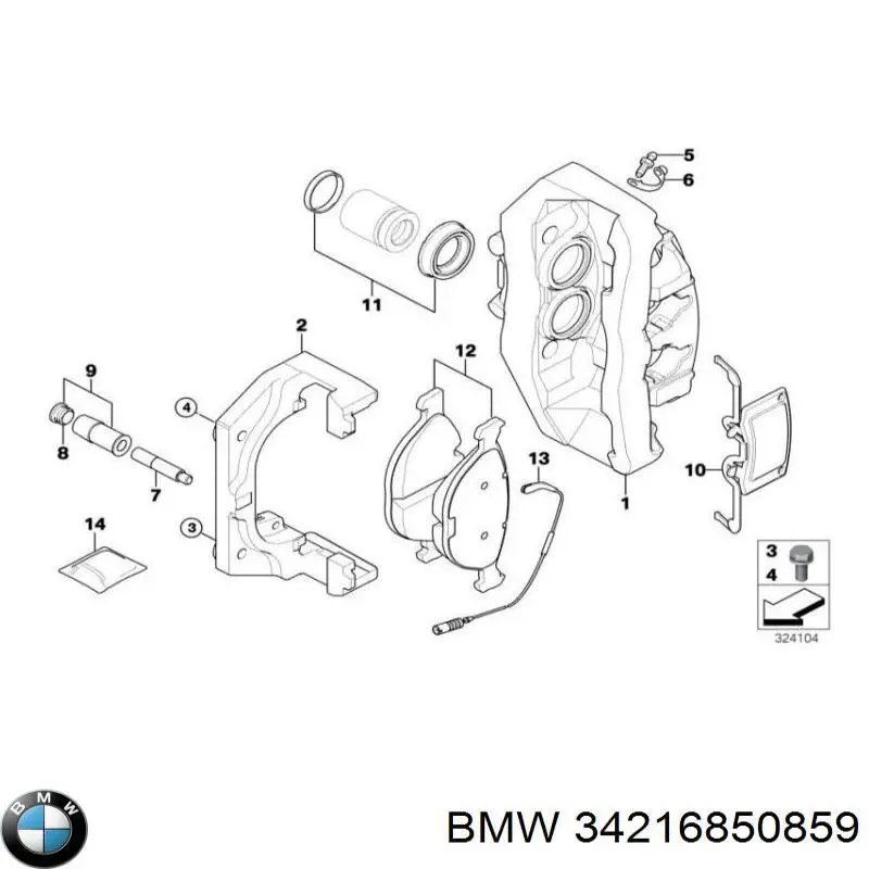 Zestaw naprawczy zacisku hamulcowego tylnego BMW 34216850859 cena, od 10,52 USD