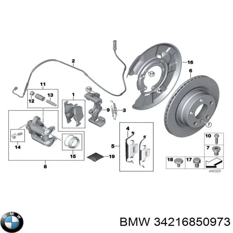 34216850973 BMW Zacisk hamulcowy tylny lewy