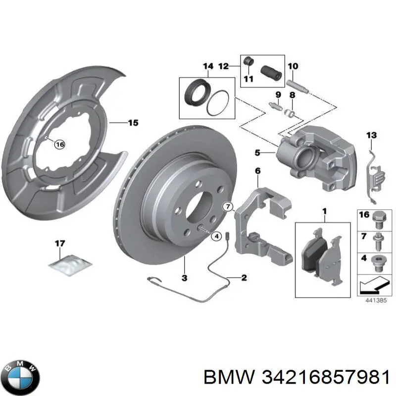 34216857981 BMW Osłona tarczy hamulcowej tylnej