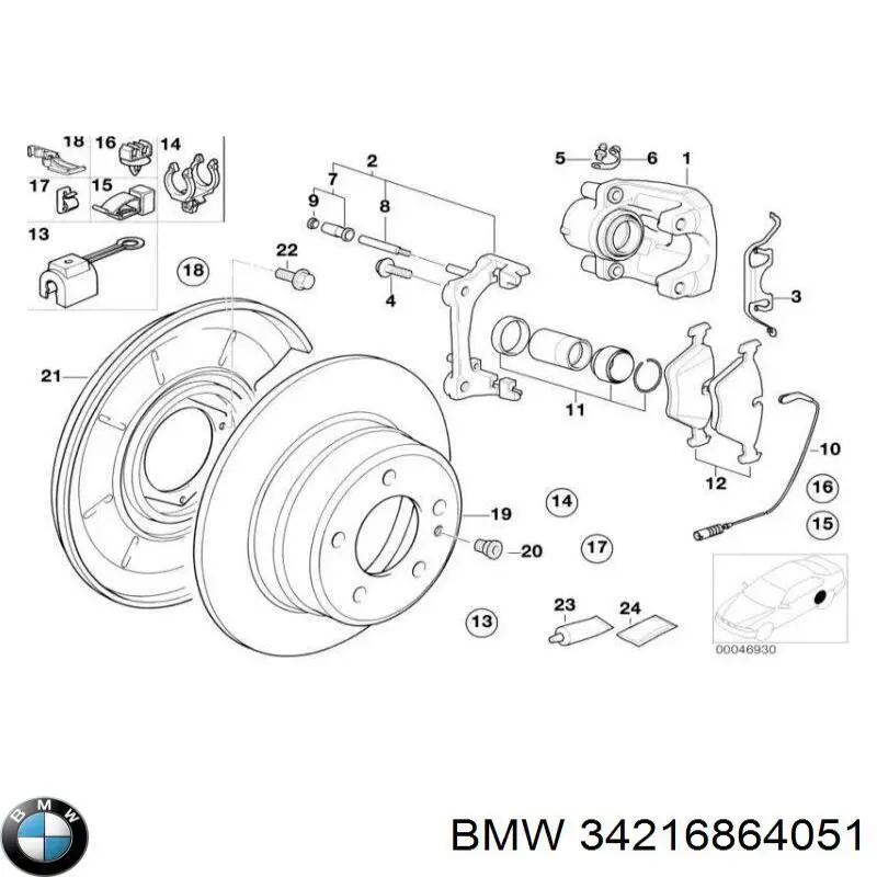 Do koszyka 34216864051 BMW Tarcza hamulcowa tylna