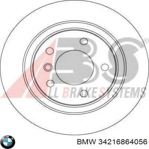 Tarcza hamulcowa tylna BMW 34216864056