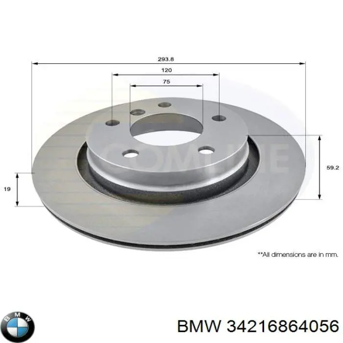 Do koszyka 34216864056 BMW Tarcza hamulcowa tylna