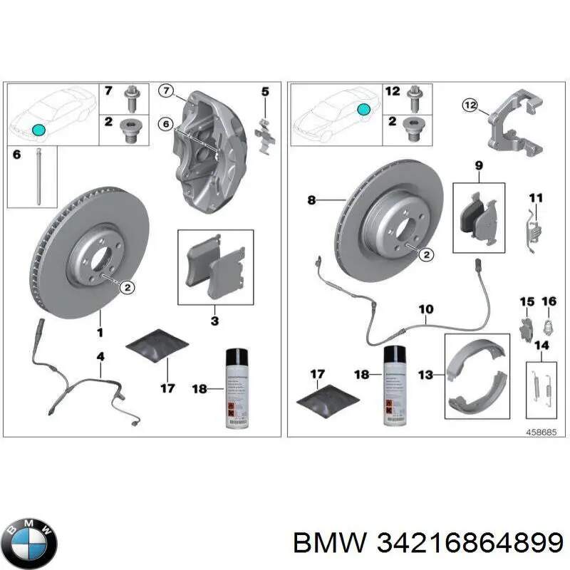 34216864899 BMW Tarcza hamulcowa tylna