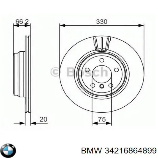 Do koszyka 34216864899 BMW Tarcza hamulcowa tylna