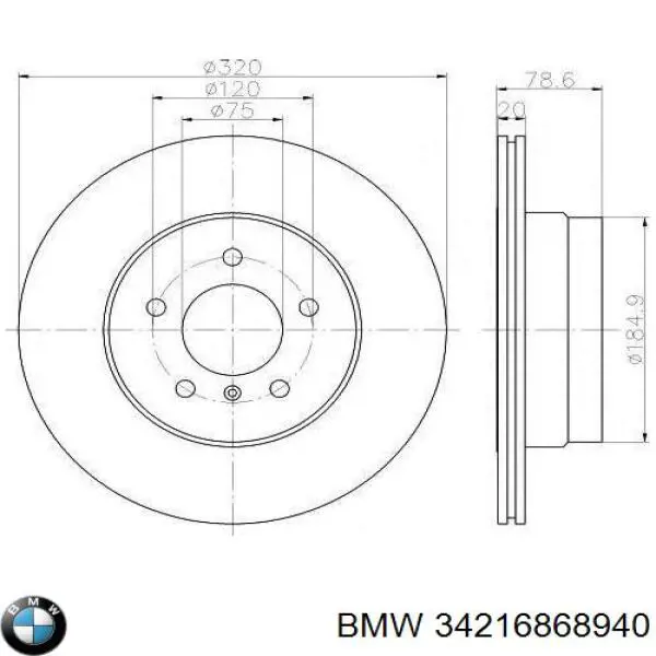 34216868940 BMW Tarcza hamulcowa tylna