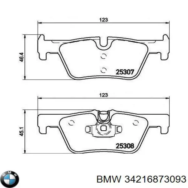 34216873093 BMW Okładziny (klocki) do hamulców tarczowych tylne