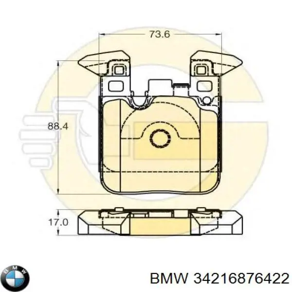 34216876422 BMW Okładziny (klocki) do hamulców tarczowych tylne