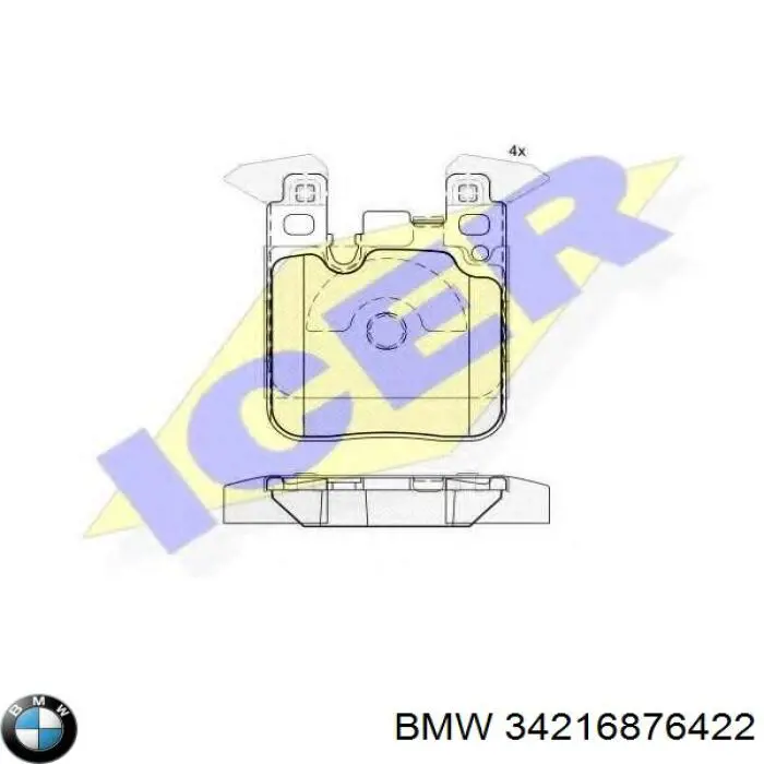 Okładziny (klocki) do hamulców tarczowych tylne BMW 34216876422 cena, od 34,55 USD