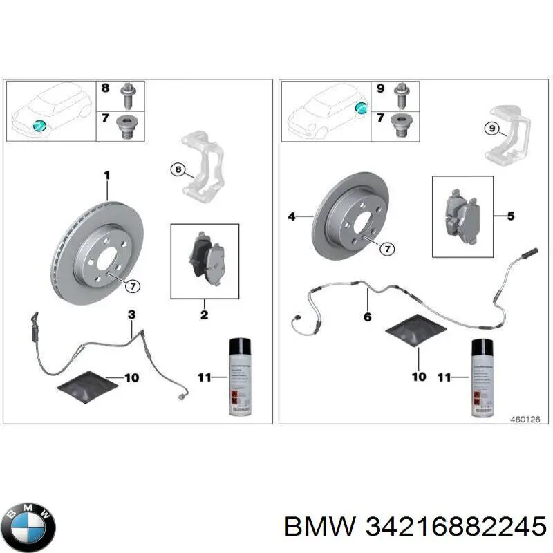 Do koszyka 34216882245 BMW Tarcza hamulcowa tylna