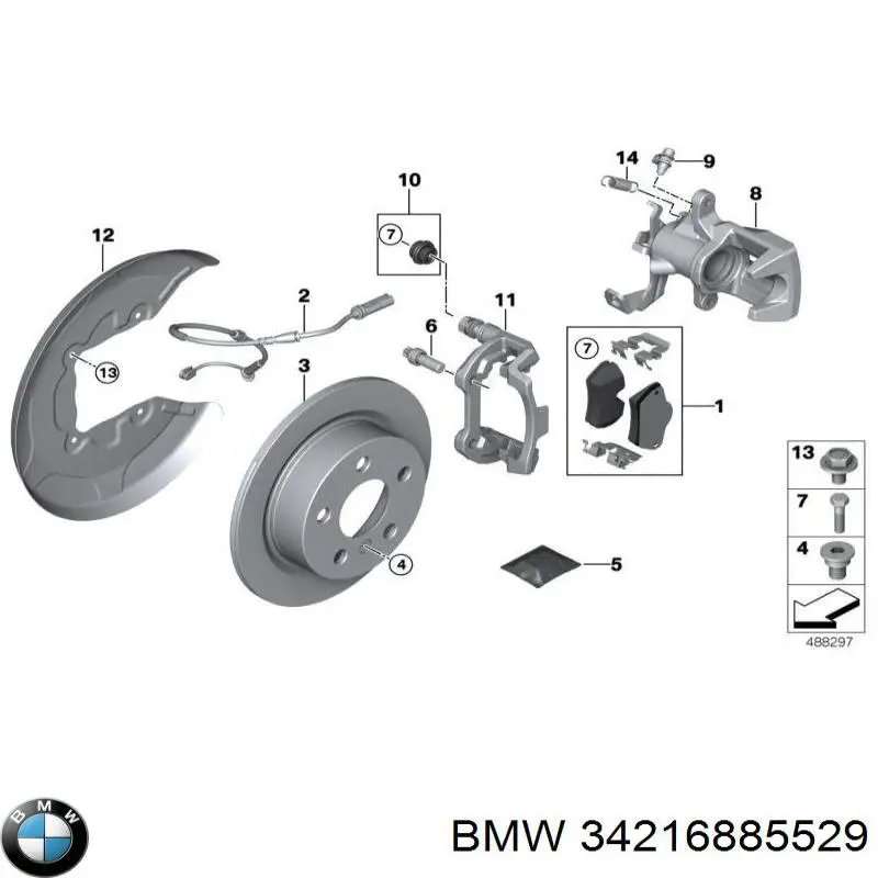Do koszyka 34216885529 BMW Okładziny (klocki) do hamulców tarczowych tylne