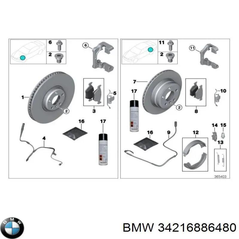 34216886480 BMW tarcza hamulcowa tylna