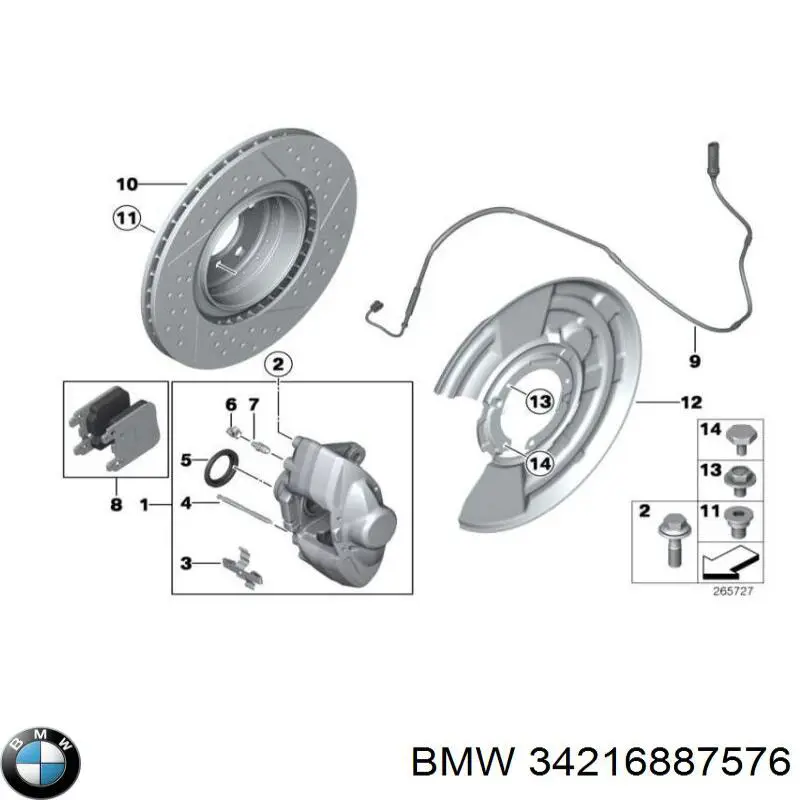 Do koszyka 34216887576 BMW Okładziny (klocki) do hamulców tarczowych tylne
