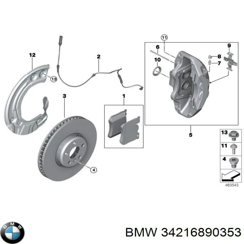 Okładziny (klocki) do hamulców tarczowych tylne BMW 34216890353 cena, od 61,06 USD