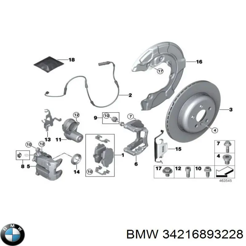 Okładziny (klocki) do hamulców tarczowych tylne BMW 34216893228 cena, od 49,52 USD