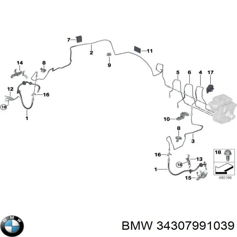 Przewód hamulcowy przedni BMW 5 sedana (G30, F90) (2016 - 2026) cena, od 23,57 USD