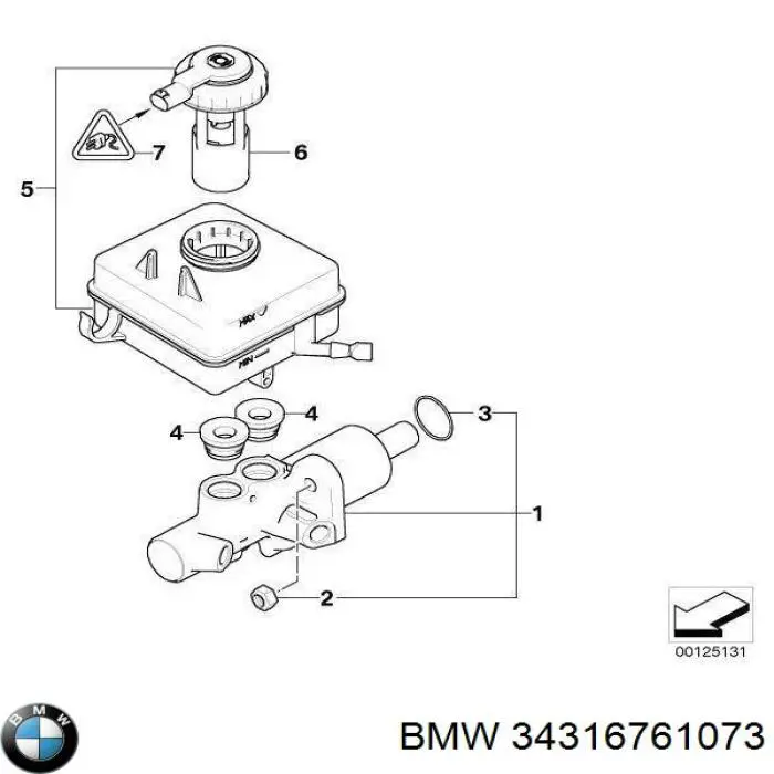 Zbiorniczek głównego cylindra hamulcowego (płynu hamulcowego) BMW 5 sedana (E60) (2003 - 2009) cena, od 63,08 USD