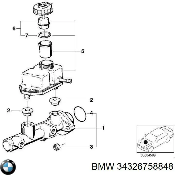 Zbiorniczek głównego cylindra hamulcowego (płynu hamulcowego) BMW 5 sedana (E39) (1995 - 2003) cena, od 154,69 USD