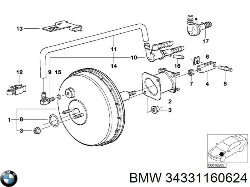 Wzmacniacz próżniowy hamulców do BMW 5  E34