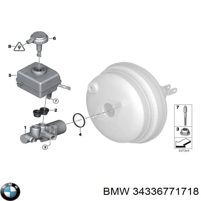 Do koszyka Zbiorniczek głównego cylindra hamulcowego (płynu hamulcowego) BMW X5  F15, F85
