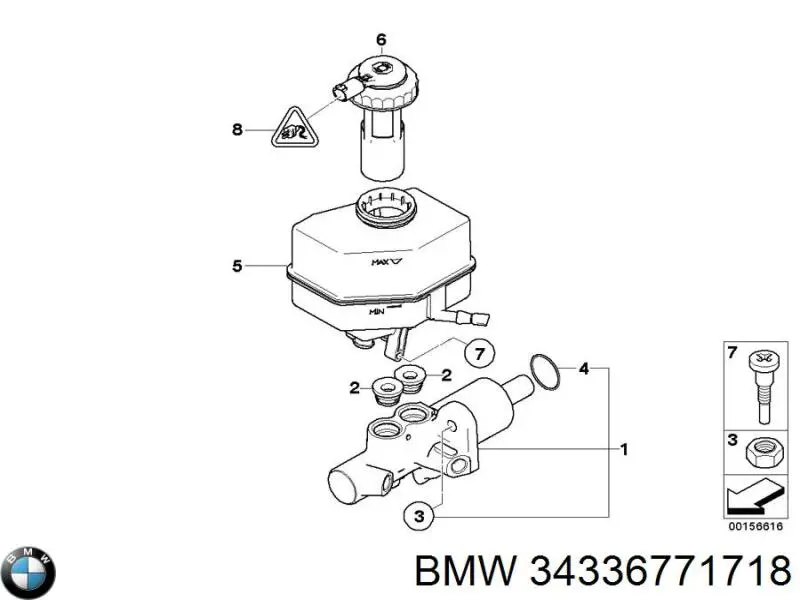 Zbiorniczek głównego cylindra hamulcowego (płynu hamulcowego) do BMW X5  F15, F85