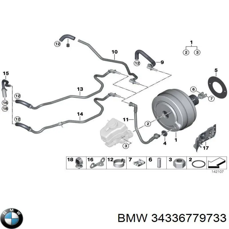 34336779733 BMW wzmacniacz próżniowy hamulców