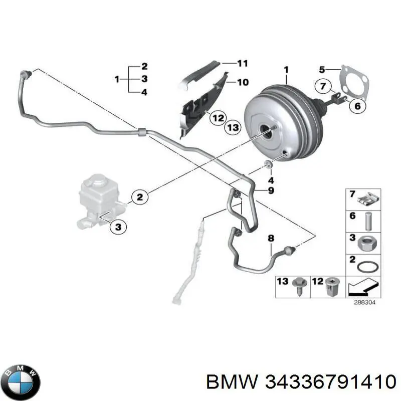 Wzmacniacz próżniowy hamulców BMW 34336791410 cena, od 148,12 USD