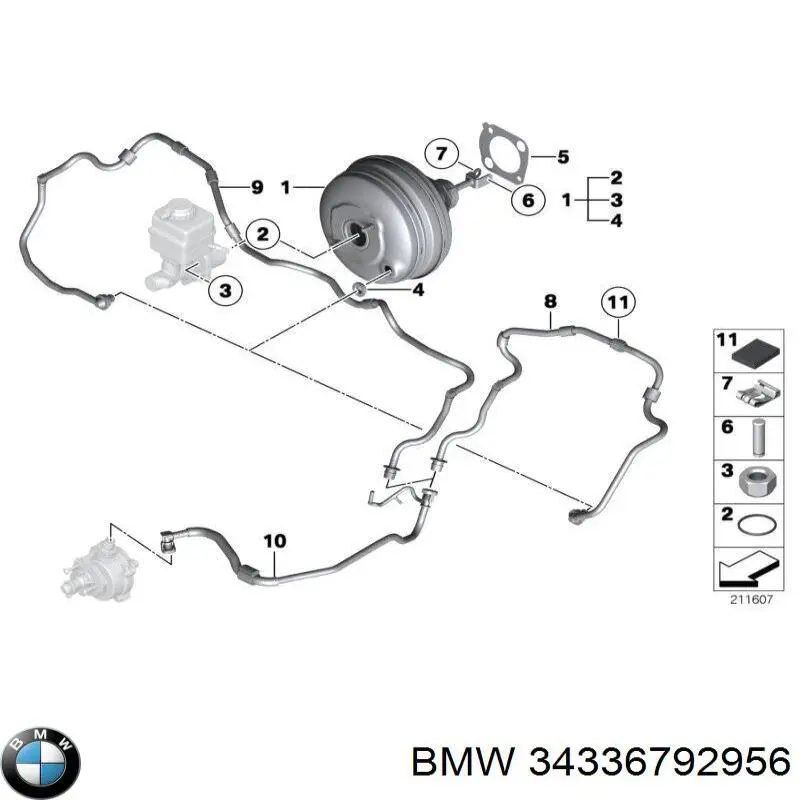 Wzmacniacz próżniowy hamulców BMW 34336792956 cena, od 136,21 USD