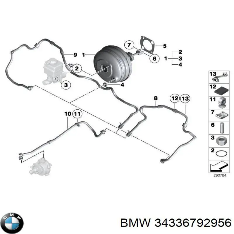 Wzmacniacz próżniowy hamulców do BMW 5 (F10)