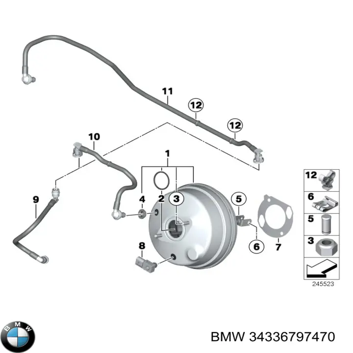 Wzmacniacz próżniowy hamulców BMW X3 SUV (F25) (2010 - 2017) cena, od 169,36 USD